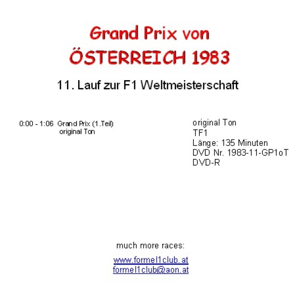 1983 11 Österreich / Zeltweg - oT 135min