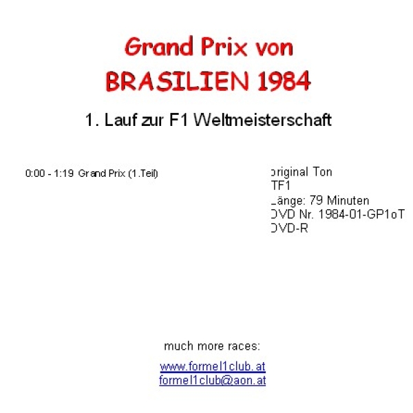 1984 01 Brasilien / Rio; original Ton (151min)