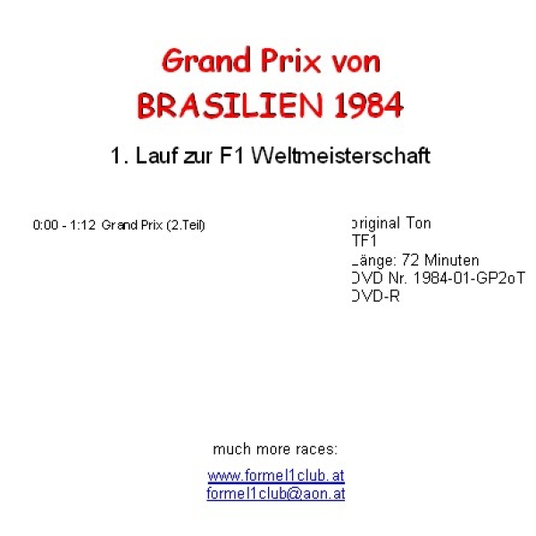 1984 01 Brasilien / Rio; original Ton (151min)