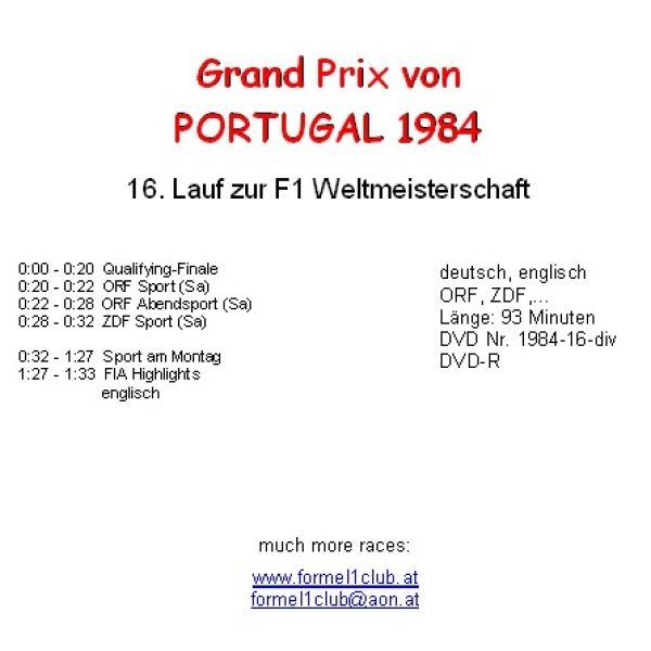 1984 16 Qualifying,... Portugal / Estoril