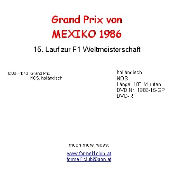 1986 15 Mexiko / Mexiko City; holländisch