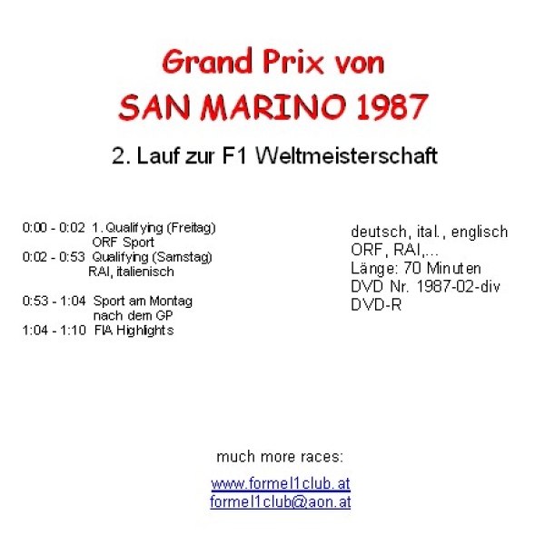 1987 02 Qualifying,... San Marino / Imola