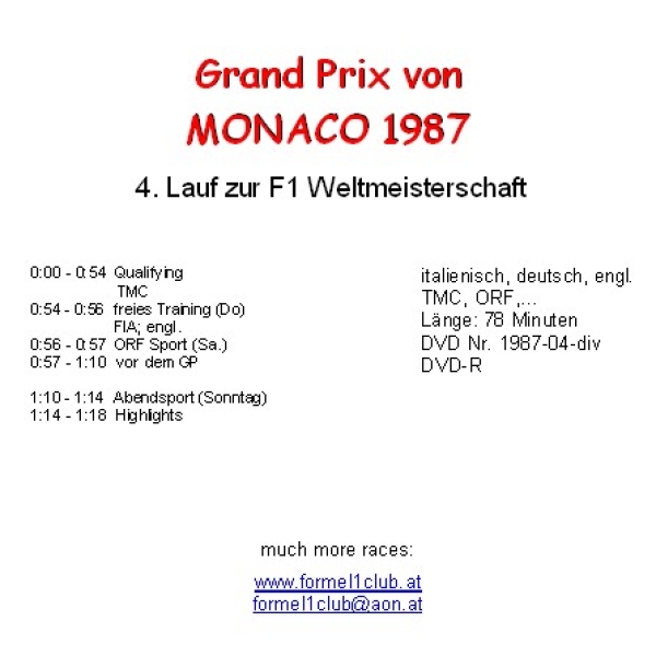 1987 04 Qualifying,... Monaco / Monte Carlo