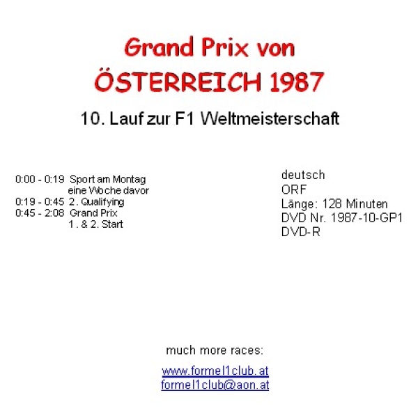 1987 10 Österreich / Zeltweg