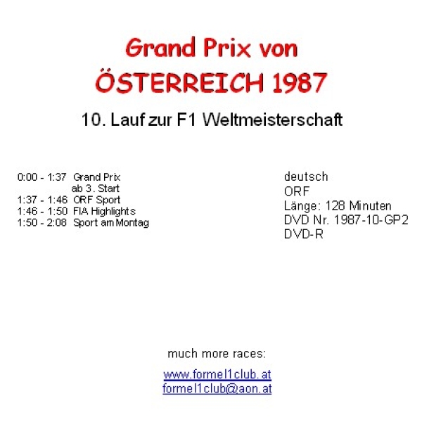 1987 10 Österreich / Zeltweg