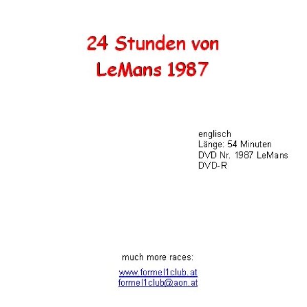 1987 Le Mans 24h