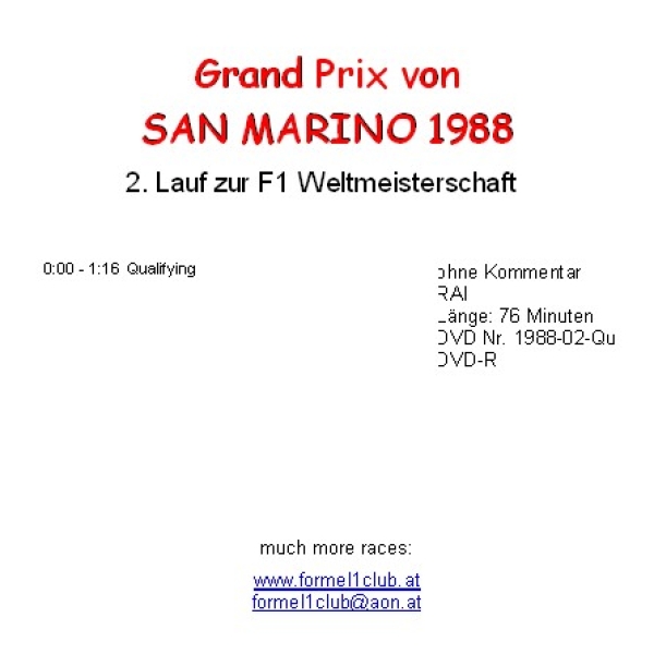 1988 02 Qualifying  San Marino / Imola