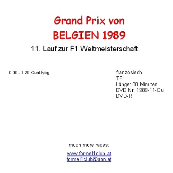 1989 11 Qualifying  Belgien / Spa