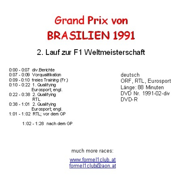 1991 02 Qualifying,... Brasilien Interlagos