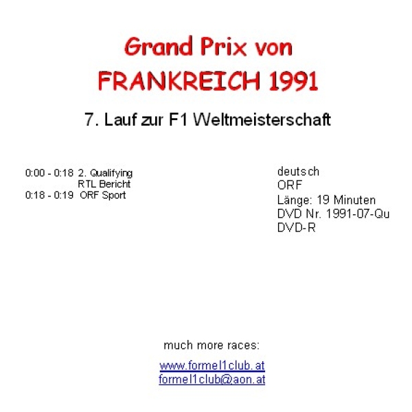 1991 07 Qualifying,... Frankreich Magny Cours