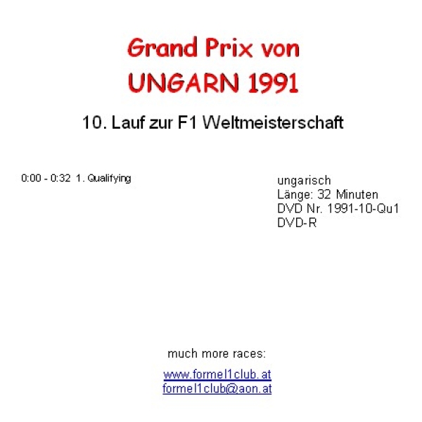 1991 10 Qualifying  Ungarn Budapest