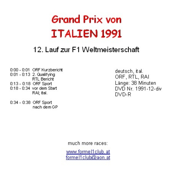 1991 12 Qualifying,.. Italien Monza