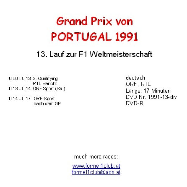 1991 13 Qualifying,... Portugal Estoril